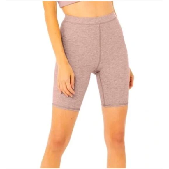 Alo Yoga High Waisted Mauve Alosoft Flow Bike Shorts Womens Small - Picture 1 of 13